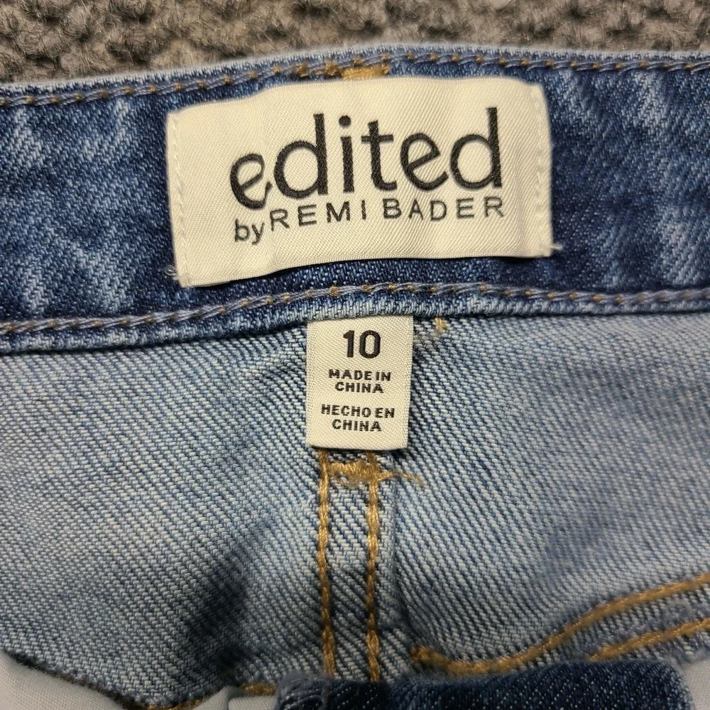 Edited by Remi Bader Women's Side Slit Mid-Shin Length Denim Jean Skirt Sz 10